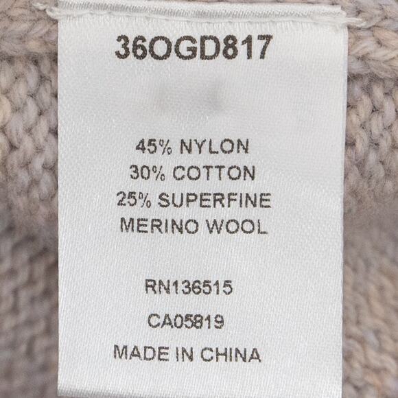 One Grey Day Superfine Merino Wool Blend V-Neck Sweater Size Large - Picture 7 of 11